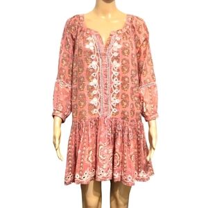 Happy Island Short Ruffled Dress With Sequins Embroidered Detail Womens Small